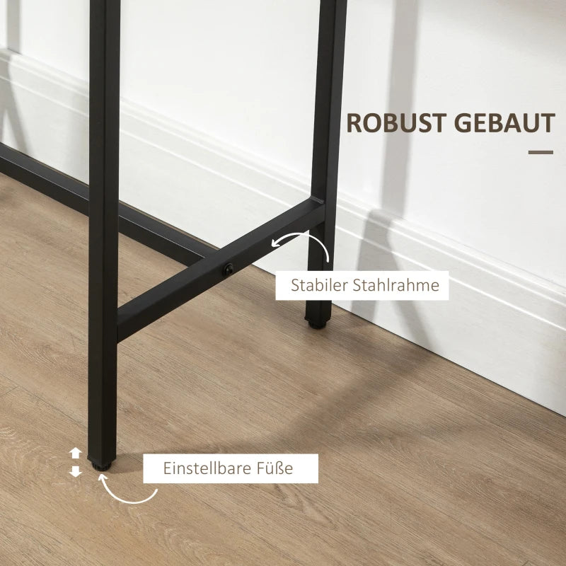 HOMCOM Bar Table Set in Industrial Design, 3-Piece, 1 Table, 2 Stools, Black + Natural