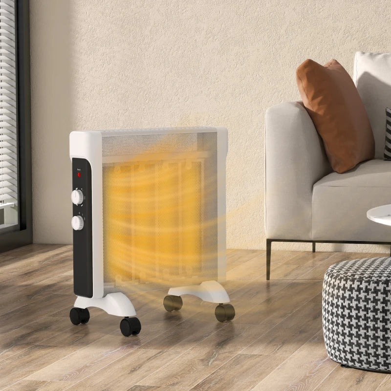 HOMCOM 2kW Electric Heater, 10-45°C Temperature - White