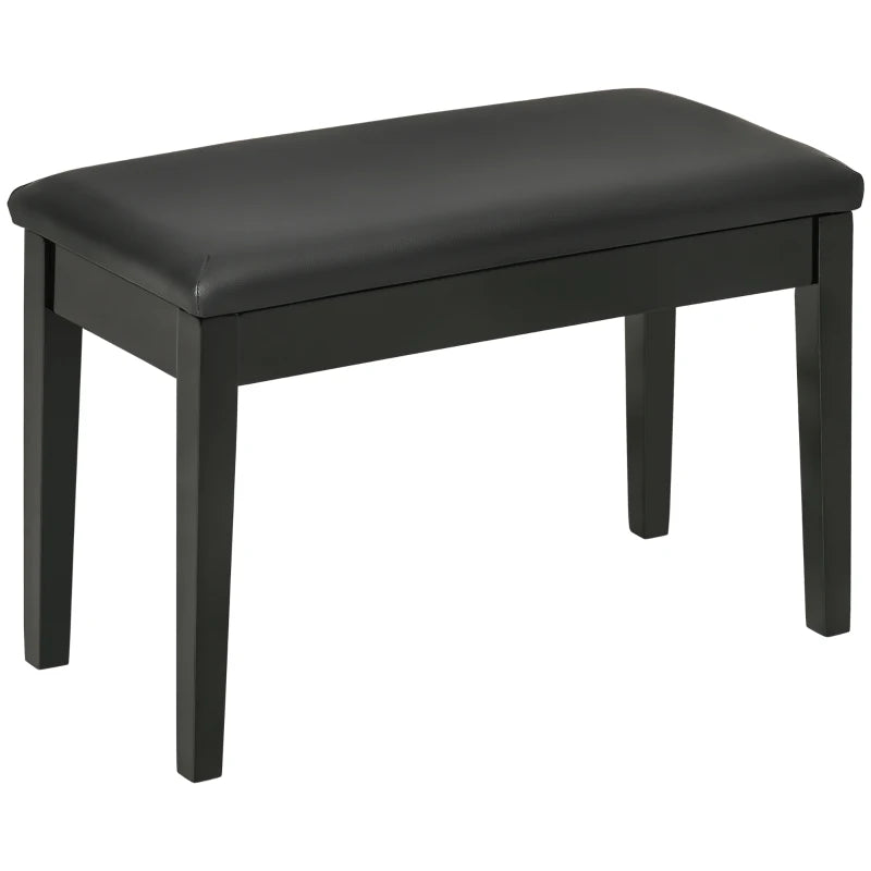 HOMCOM Piano Bench, Piano Stool for 1 Person, Padded, Black Wooden Legs