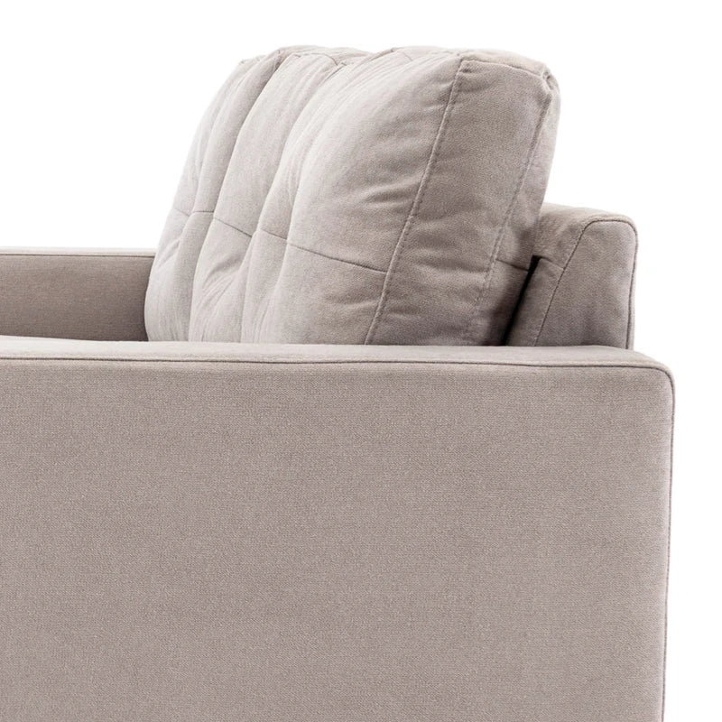 HOMCOM Linen Fabric L Shape Scandinavian Design Corner Sofa 193 cm for Living Room Apartment Small Space Light Gray