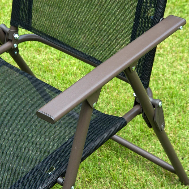 Outsunny 6 Pcs Bistro Set, Texteline-Black