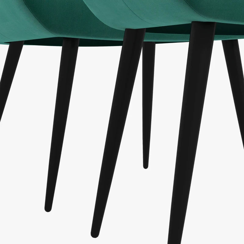 HOMCOM Accent Chair with Footstool Set, Tufted Upholstered Armless Lounge Chair with Pillow and Steel Legs for Living Room, Bedroom, Green