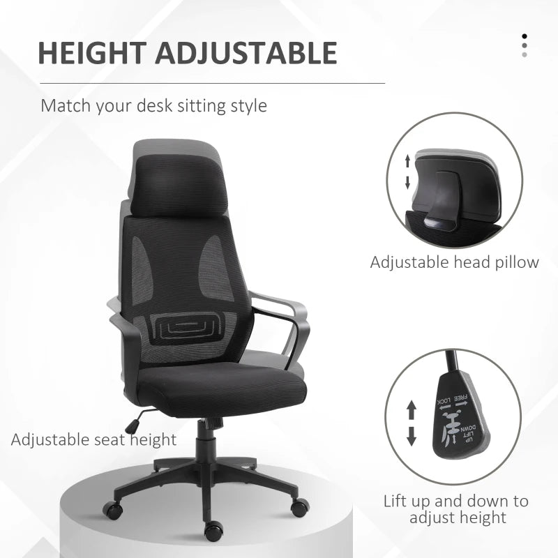 Vinsetto Ergonomic Mesh Office Chair Black