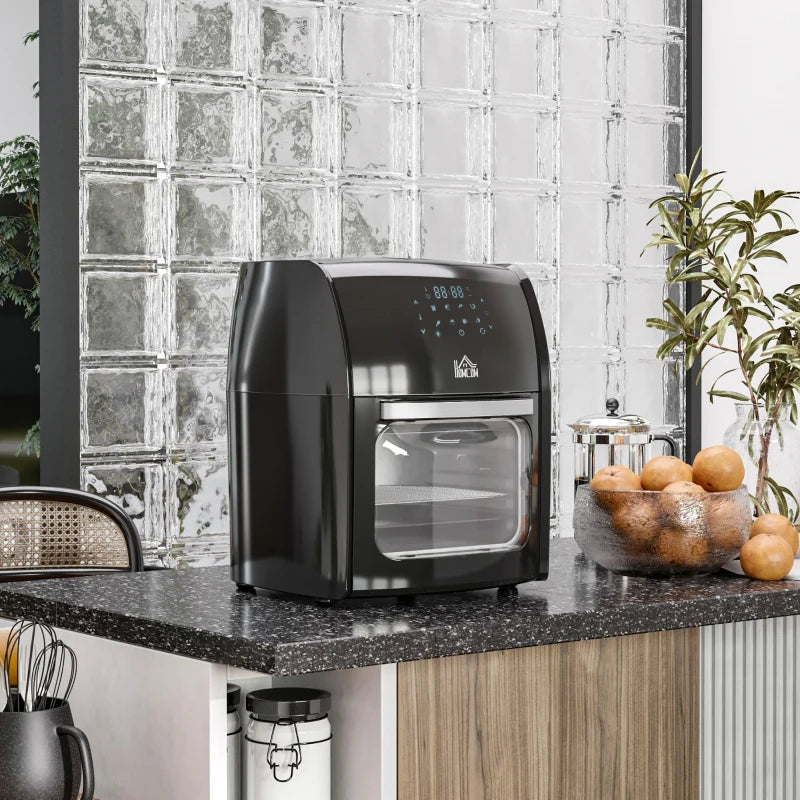 HOMCOM 1800W 8 in 1 Multifunctional Digital Air Fryer Oven with Roast, Broil, Bake, Dehydrate, Air Fry, 8 Presets, Rapid Air Circulation and 60-Minute Timer, 12L, Black