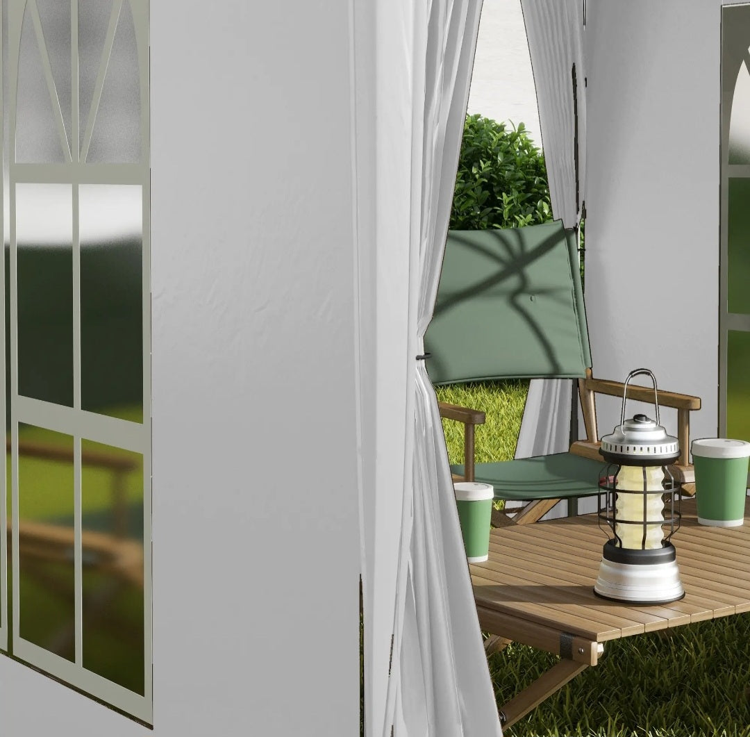 Pop Up Gazebo Canopy with Carry Bag and Side Walls, size (2 x2m)-White