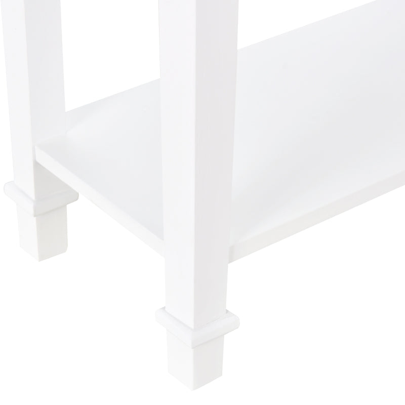 HOMCOM Console Table Hallway Side Desk 1 Drawer 2 Shelves Worktop Handle Retro Elegant Style Home Display Storage for Bedroom Livingroom