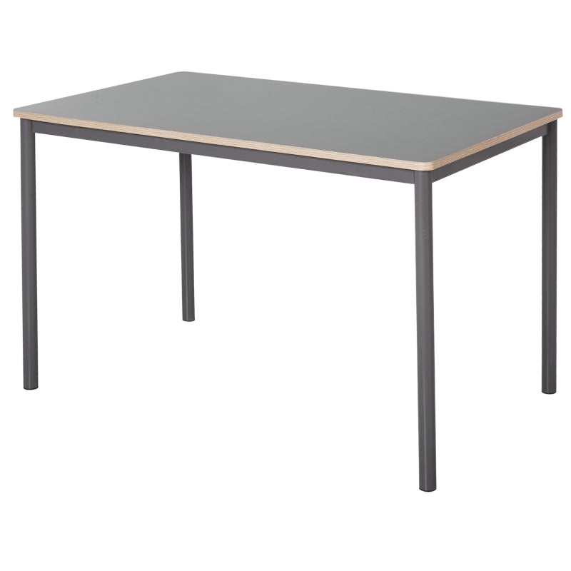HOMCOM Dining Table, Kitchen Table with Steel Frame for 4 People，Minimum Style Small Working Desk for Living Room, Grey