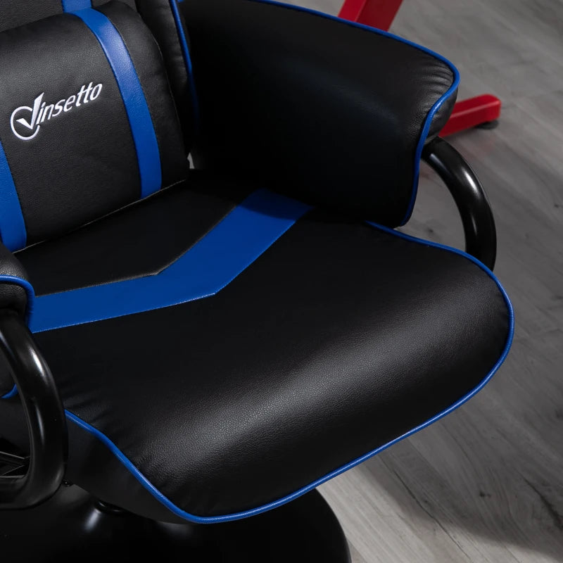 Vinsetto Gaming Recliner Ergonomic Chair w/ footstool - black/blue