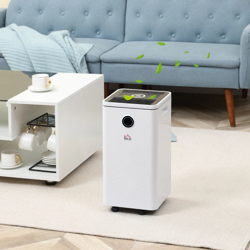 HOMCOM 10L/Day Dehumidifier with 2.5L Water Tank, Digital Display, Intelligent & Sleep Mode, 24H Timer, Laundry Clothes Drying, for Home and Large Room Basement