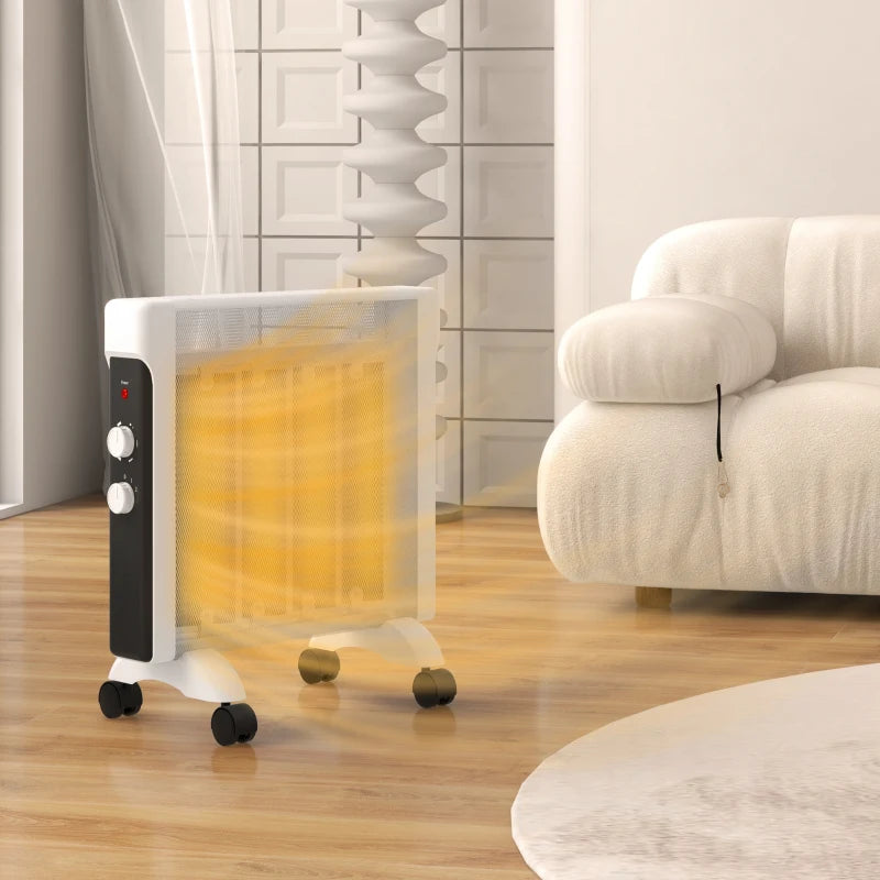 HOMCOM 2kW Electric Heater, 10-45°C Temperature - White