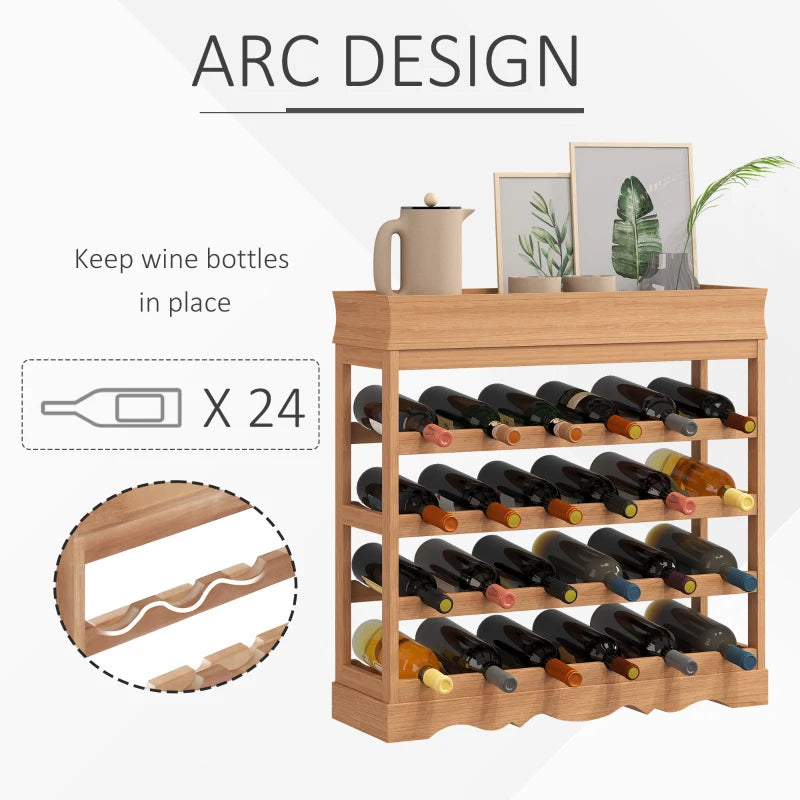 HOMCOM 70W x22.5D x 70H cm 24 Bottles 4-tier Wine Rack