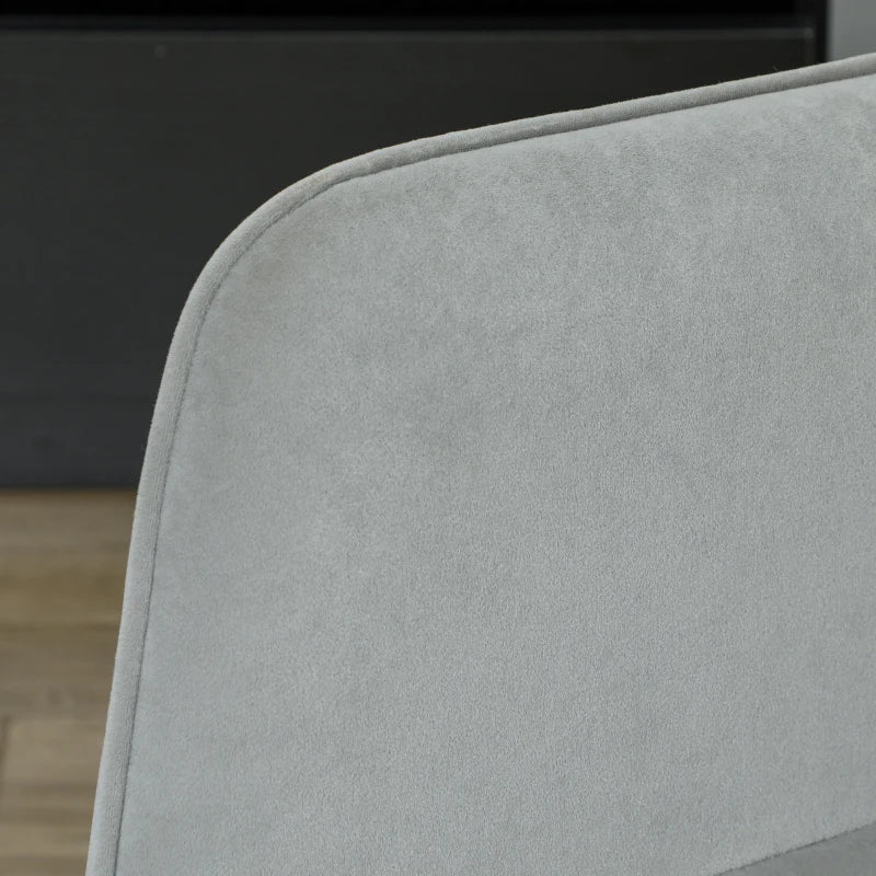 HOMCOM Rocking Chair, Thick Padding, Wide Backrest, Beech Wood/Steel Frame, Supports up to 120 kg, Light Gray