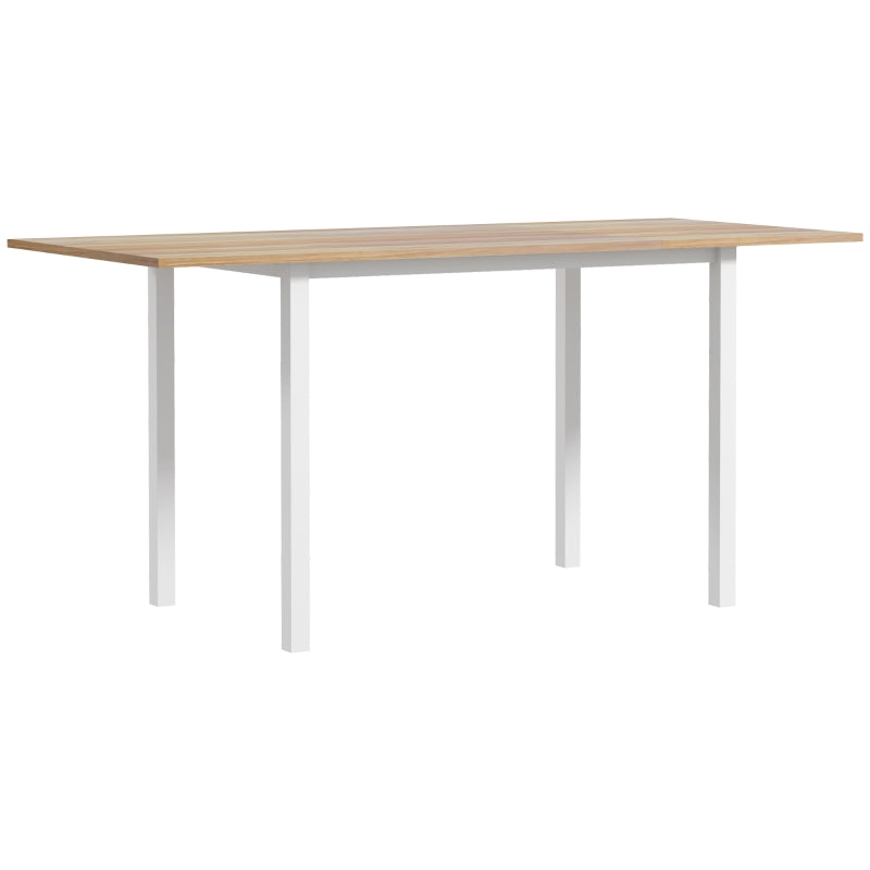 HOMCOM Extendable Dining Table Modern Design Kitchen Table with Large Tabletop Seats 6 Steel Frame Dark Brown