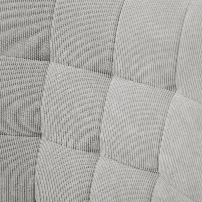 HOMCOM Accent Chair with Ottoman, Recliner in Corduroy Style, Armchair with Wooden Legs, for Living Room, Gray