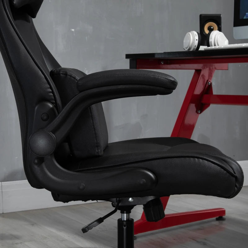 Vinsetto Swivel Video Game Chair Rocker Racing Style Office lesuire Chair Ergonomic Rocking Office Chair with Pedestal Base, Adjustable Armrest and Headrest