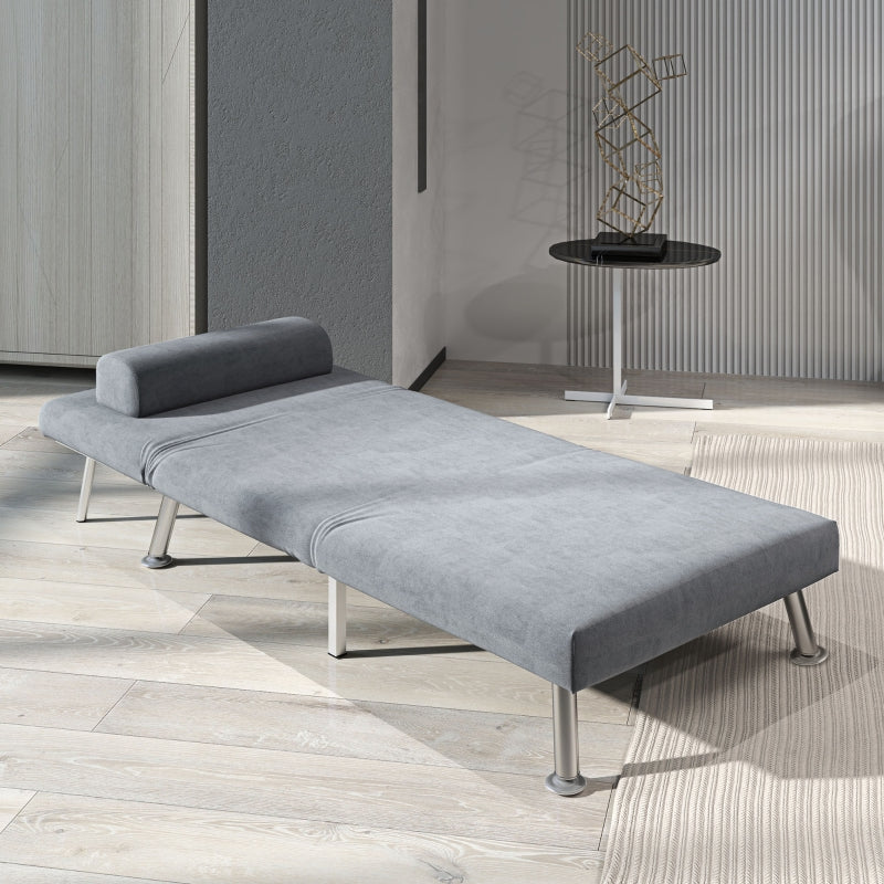 HOMCOM Adjustable Back Futon Sofa Chair - Grey
