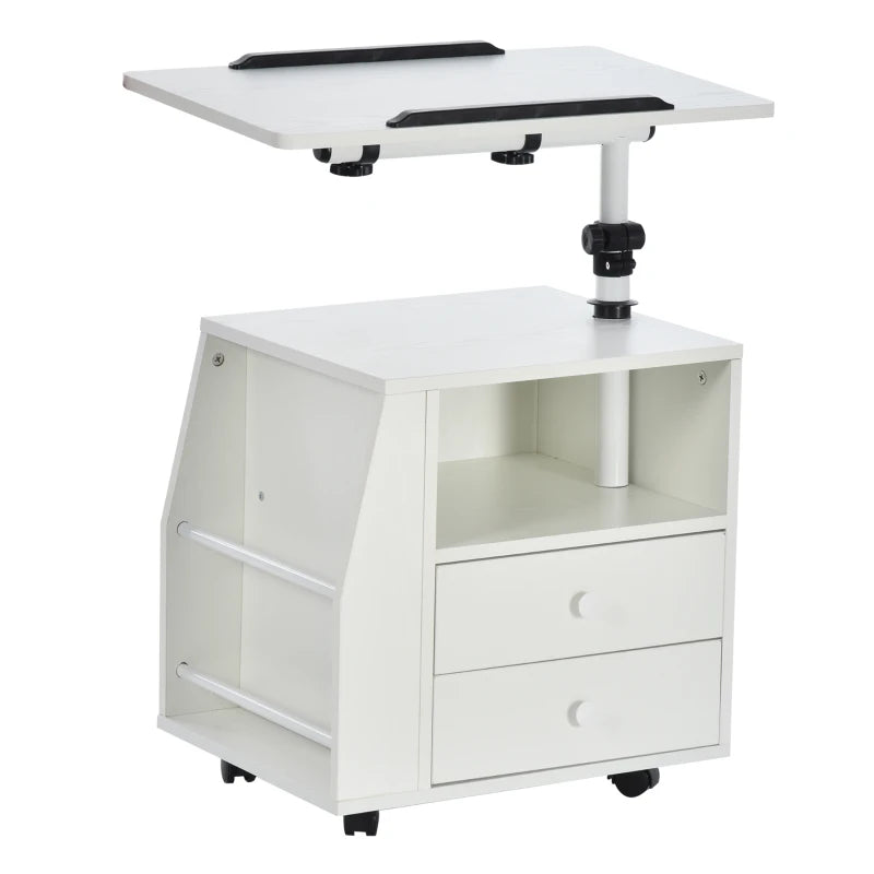 HOMCOM Functional Swivel Bedside Table End Table Side Table for Living Room Nightstand for Bedroom