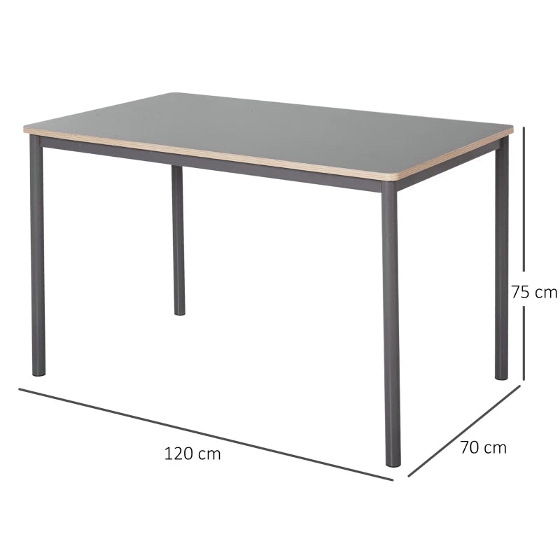 HOMCOM Dining Table, Kitchen Table with Steel Frame for 4 People，Minimum Style Small Working Desk for Living Room, Grey