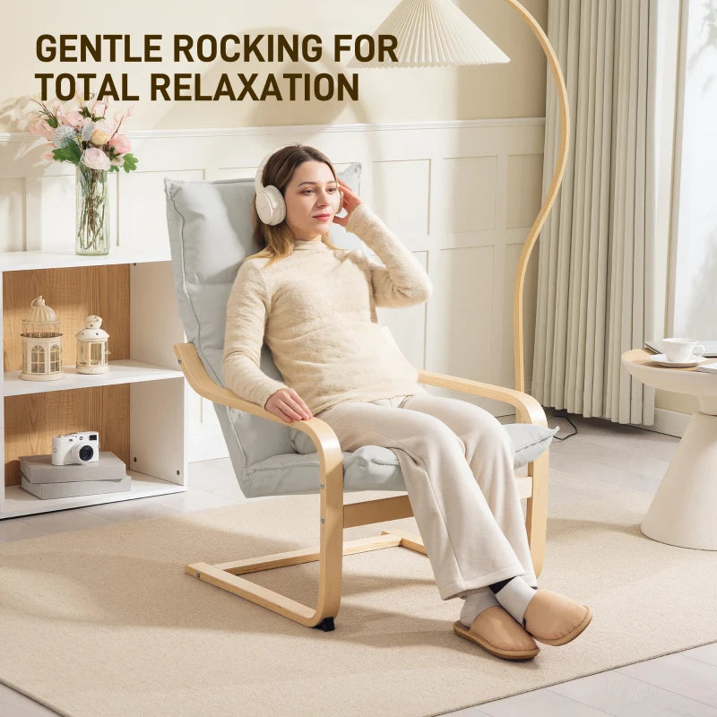 HOMCOM Lounge Chair Modern Leisure Chair Bedroom Chair with Curved Armrests, Cushions, 67 x 83 x 105 cm, Cream