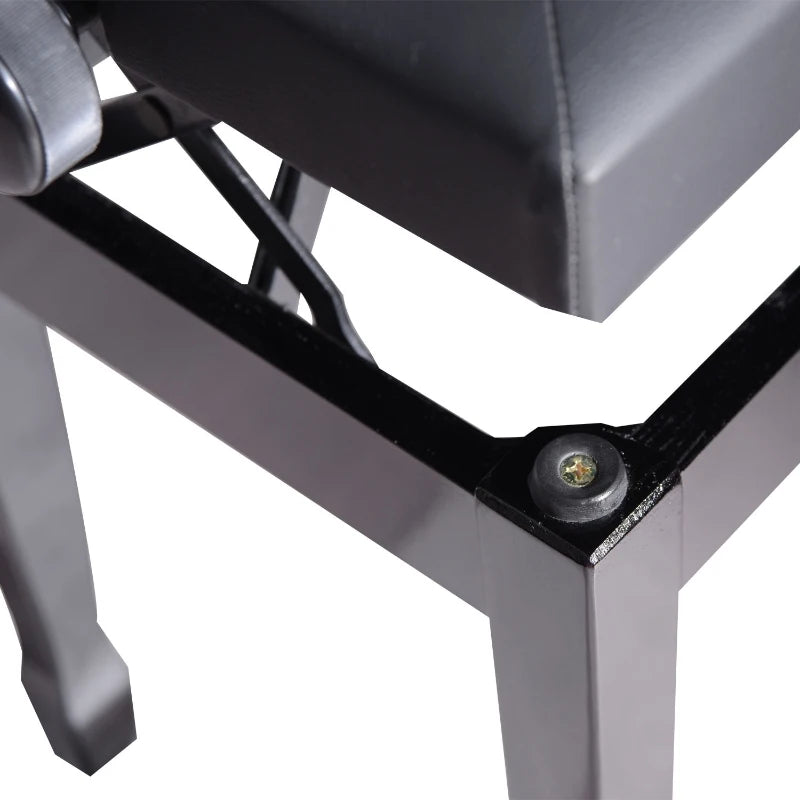 HOMCOM Faux Leather Piano Stool Height Adjustable Keyboard Bench Dressing Table Seat 64(L) x 35(W) x 45/55(H)cm,Black