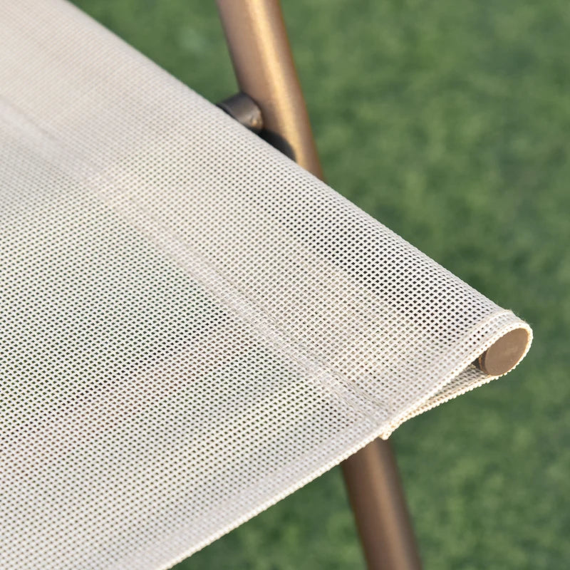 Outsunny 4 Seater Patio Furniture with Parasol, Outdoor Dining Set, Folding Chairs and Table Beige