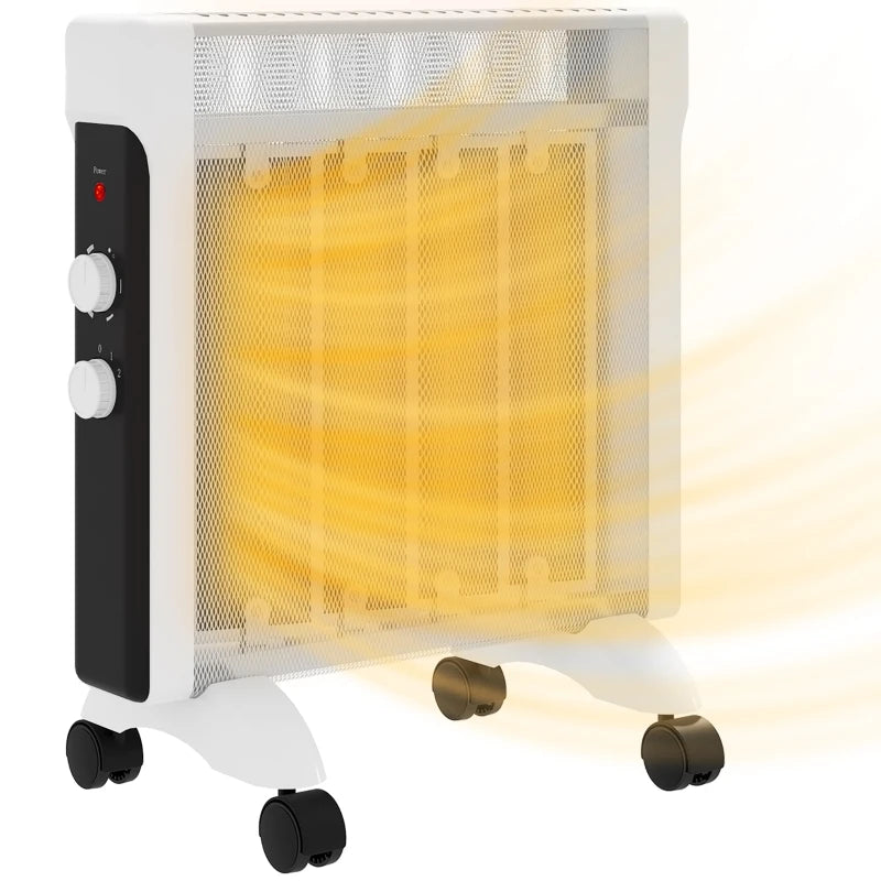 HOMCOM 2kW Electric Heater, 10-45°C Temperature - White