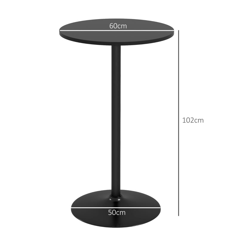 HOMCOM Bar Table High Table, Table for 2 People, 60 x 60 x 102 cm, Black