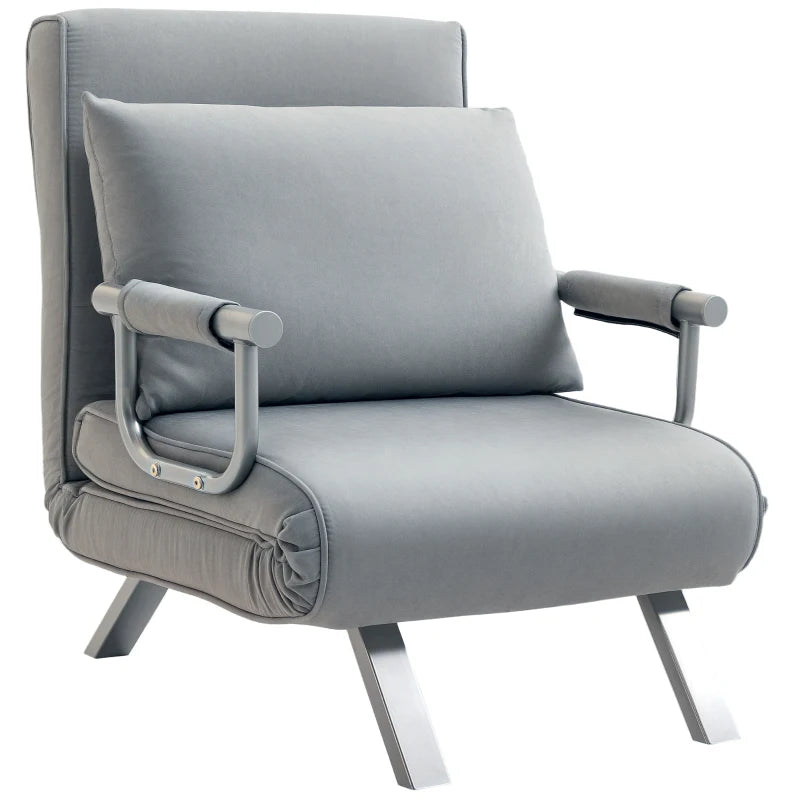 HOMCOM Single Sofa Bed Armchair Sofa Bed Guest Sleeper with Pillow for Home Office