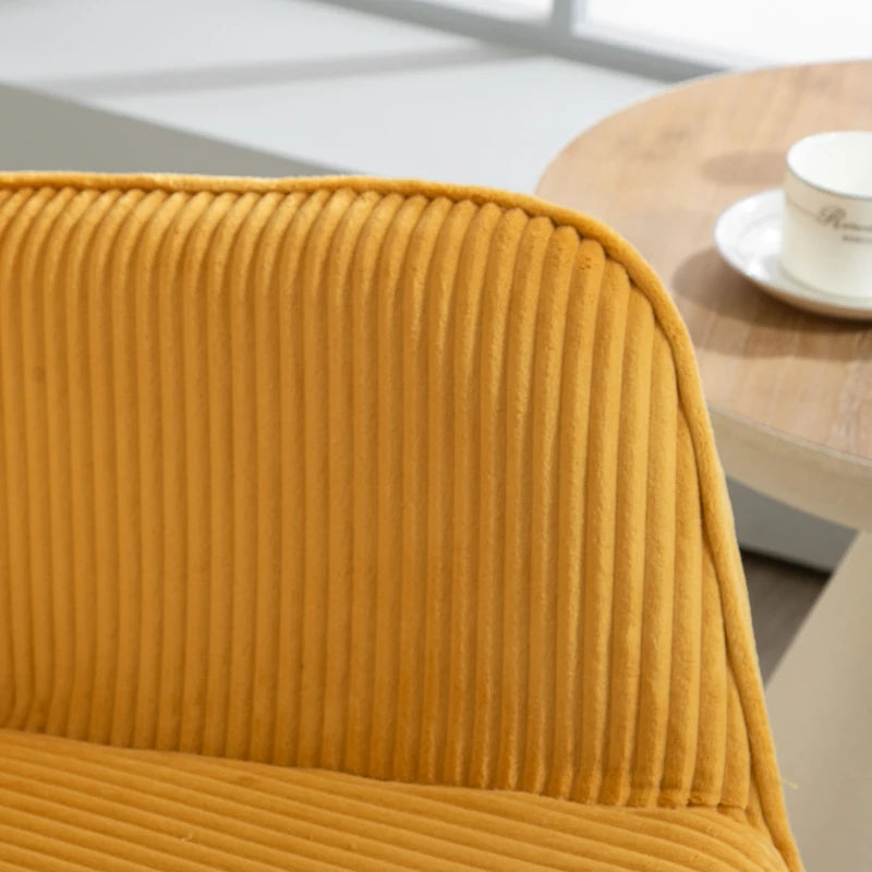 HOMCOM Vintage Rocking Chair, Curved Rockers, Thick Padding, Beech Wood & Steel, Yellow