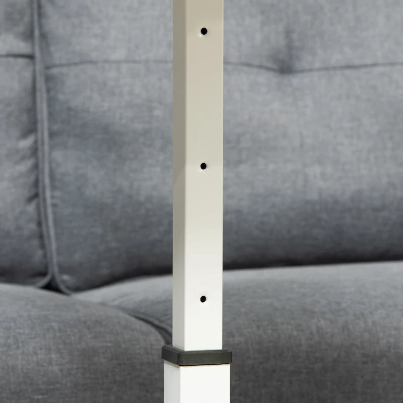 HOMCOM Mobile Overbed Table, Rolling Laptop Stand with Wheels, Height Adjustable Sofa Side Table for Home Office, White