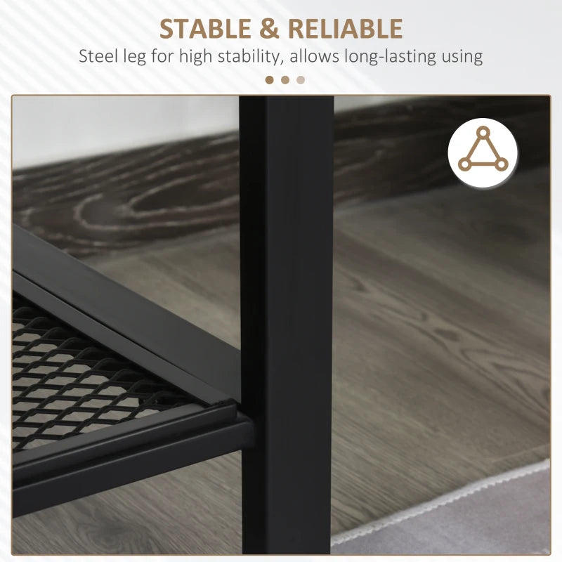 HOMCOM TV Stand for TVs up to 45 Inches, Industrial TV Table with Open Shelves for Living Room, 50.5 x 100 x 40 cm, Brown