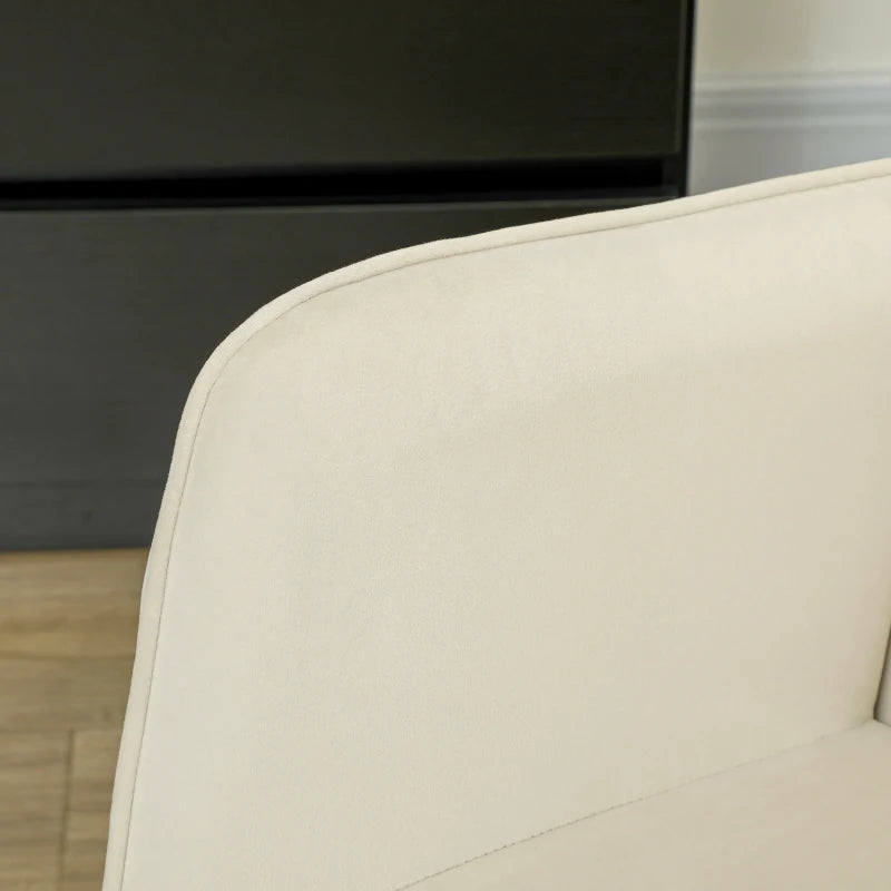 HOMCOM Rocking Chair, Thick Padding, Wide Backrest, Beech wood/Steel Frame, Supports up to 120 kg, Beige