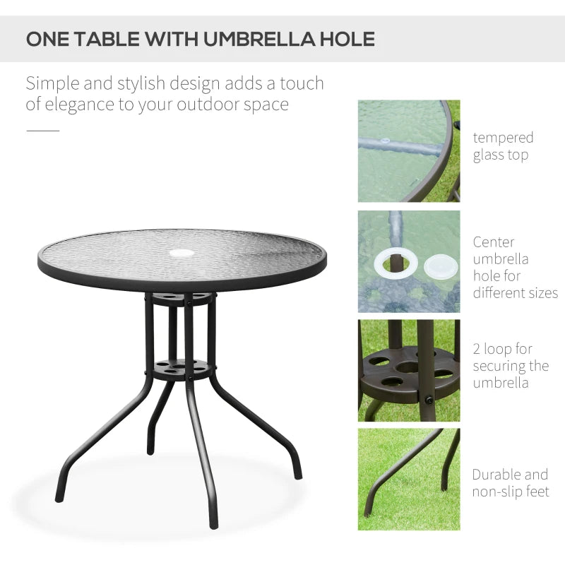 Outsunny 6 Pcs Bistro Set, Texteline-Black