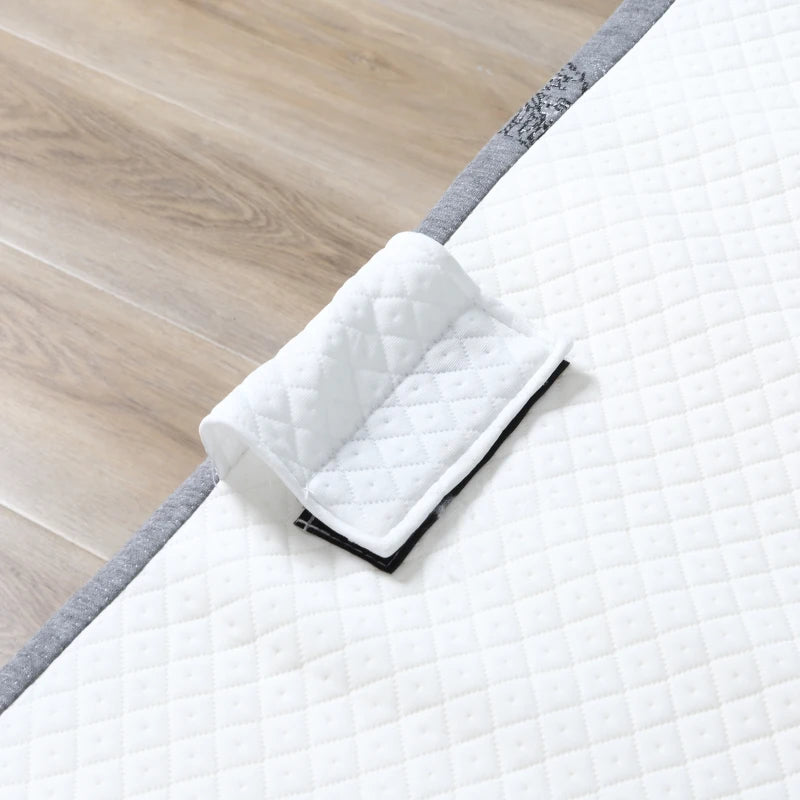HOMCOM Guest Bed Folding Bed with Wheels Steel+Foam White+Black 200 x 80 x 42.5 cm