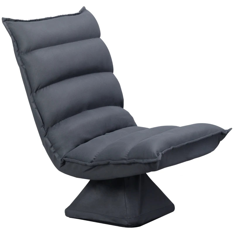HOMCOM Chair, Swivel Seat, Tilted Backrest, Soft Padding, Breathable Cover, Dark Gray, 62 x 70 x 95cm
