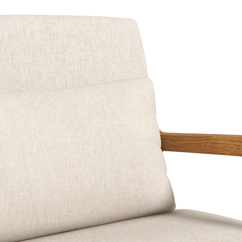 HOMCOM Retro Design Rocking Chair, Rubberwood, 64.5 cm x 92 cm x 81.5 cm, Beige + Brown