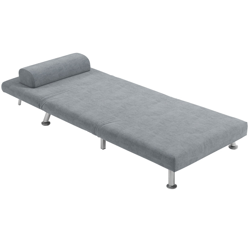 HOMCOM Adjustable Back Futon Sofa Chair - Grey