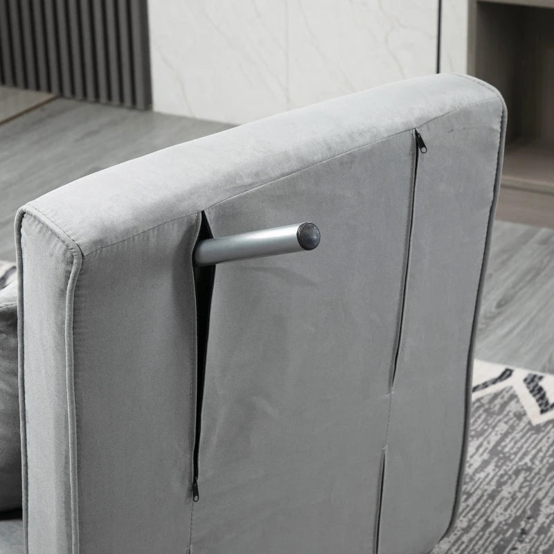 HOMCOM Single Sofa Bed Armchair Sofa Bed Guest Sleeper with Pillow for Home Office