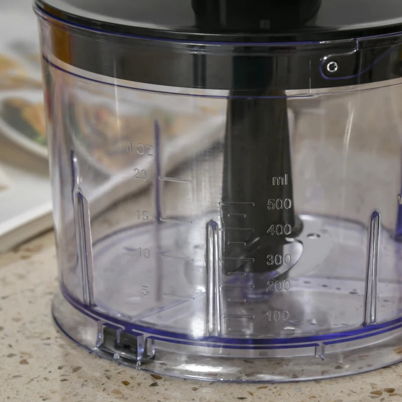HOMCOM Hand Blender Currys 1000W, 4 In 1 with Measuring Cup, Egg Whisk, Chopper Bowl, Blender for Smoothies