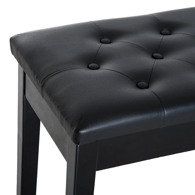 HOMCOM Faux Leather Piano Stool Makeup Dressing Stool Bench Dressing Table Seat with Storage 76x36x50cm,Black