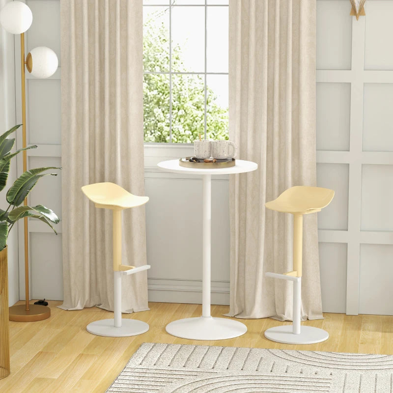 HOMCOM Bar Table High Table, Table for 2 People, 60 x 60 x 102 cm, White