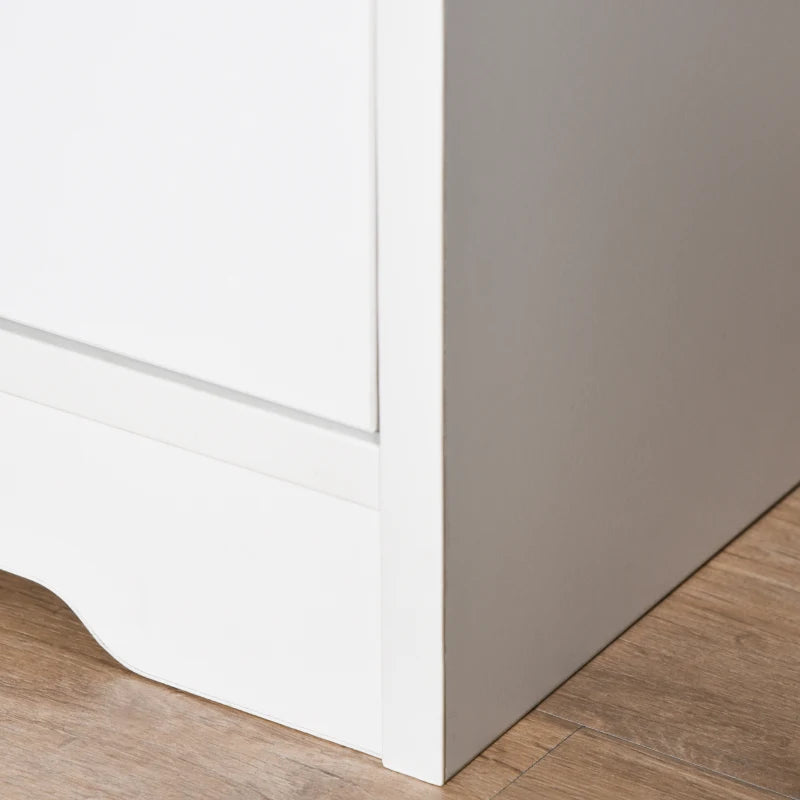 HOMCOM Bedside Table, Small Bedside Cabinet with 2 Drawers and Storage Shelves, Accent Table for Living Room, Bedroom, White