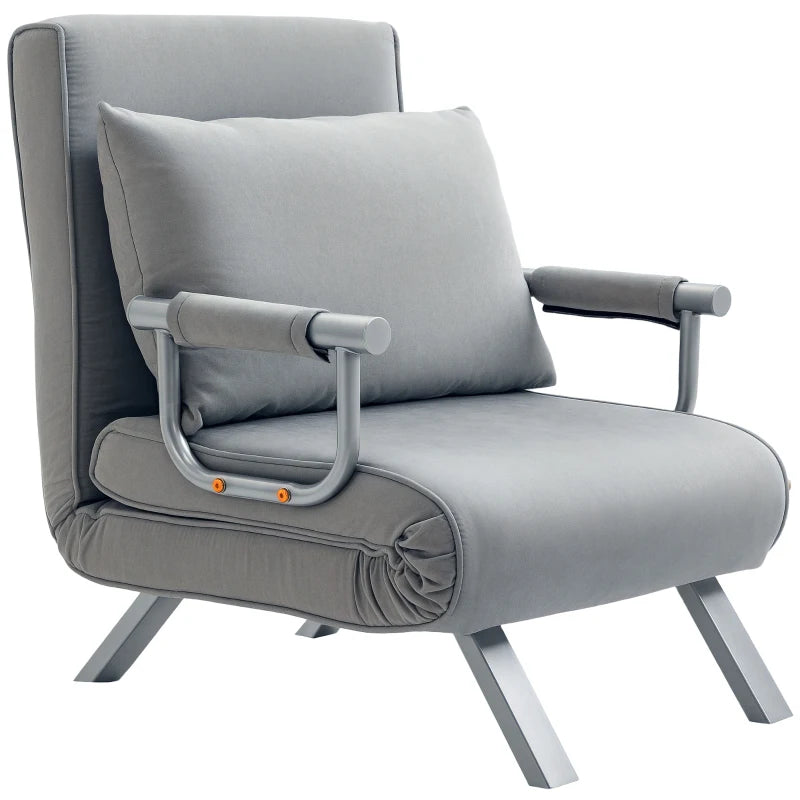 HOMCOM Single Sofa Bed Armchair Sofa Bed Guest Sleeper with Pillow for Home Office