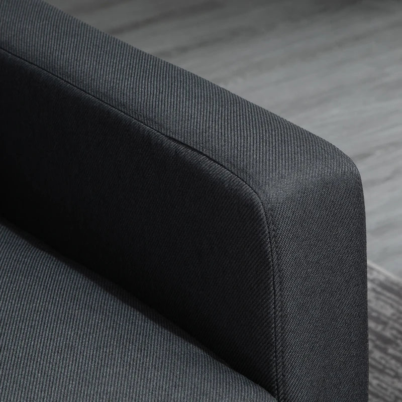 HOMCOM Modern L-shaped Fabric Sectional Sofa Couch w/ Chaise Lounge, Reversible Ottoman Bench