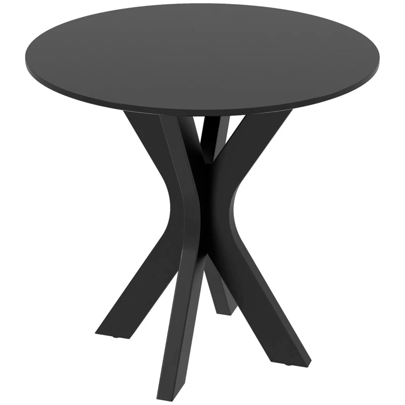 HOMCOM Dining Table Kitchen Table Round Table, Modern Design, 78 cm x 78 cm x 75 cm, Black