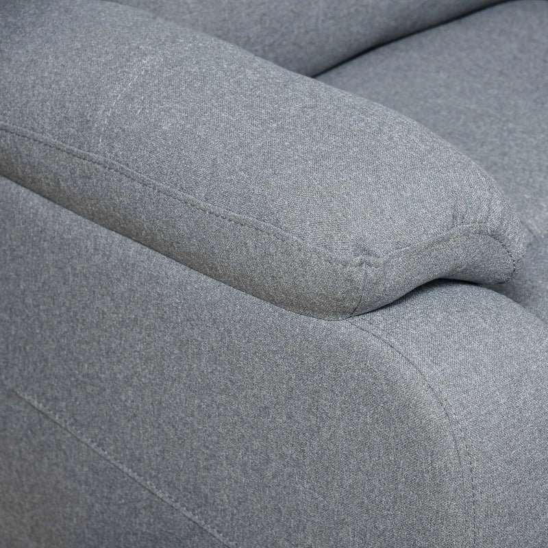 HOMCOM Recliner Chair, Lounger with Reclining Function, TV Armchair with Linen Look, Reclining Chair up to 150 kg Load Capacity, for Living Room, Steel, Dark Gray 90 x 96 x 98 cm
