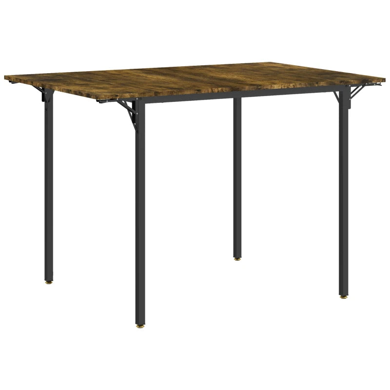 HOMCOM Industrial Style Folding Dining Table with 2 Drop Leaves, Extensible, Dropleaf Table for 2-4 People