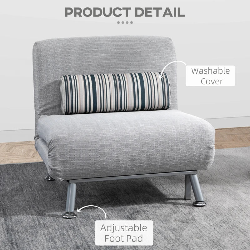 HOMCOM Futon Sofa Bed 1 Person Sleeper Foldable Portable Pillow Lounge Couch Furniture