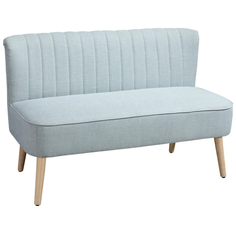 HOMCOM 2-Seater Sofa, soft padding, easy-care cover, up to 150 kg, 117 x 56.5 x 77 cm, Light Green