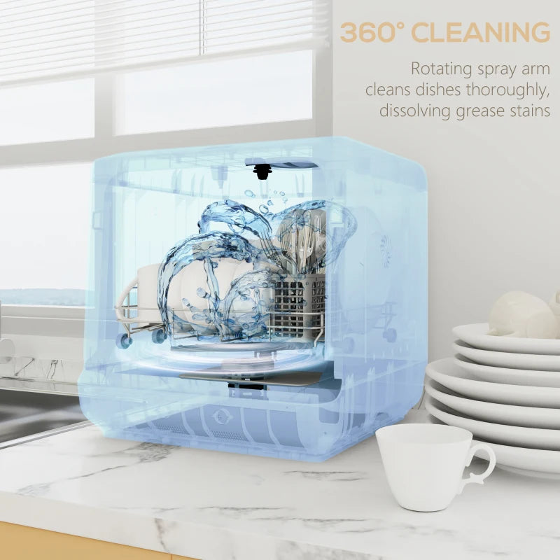HOMCOM Multi-Program 6L Tabletop Dishwasher